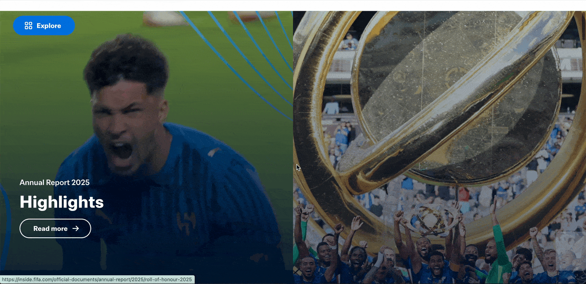 Annual Report Design Templates & examples - FIFA annual report 2025